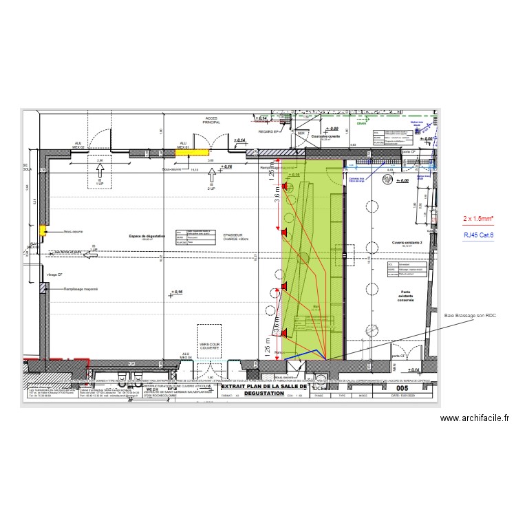 Plan cablage SON Sauveplantade Mezzanine V1. Plan de 0 pièce et 0 m2