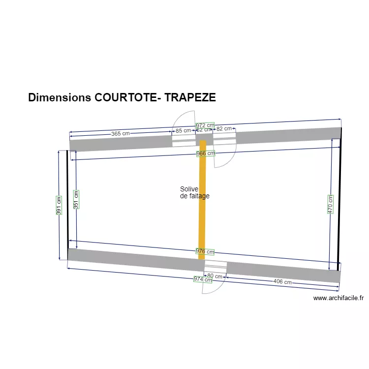 plan courtote avant travaux avec dimensions. Plan de 