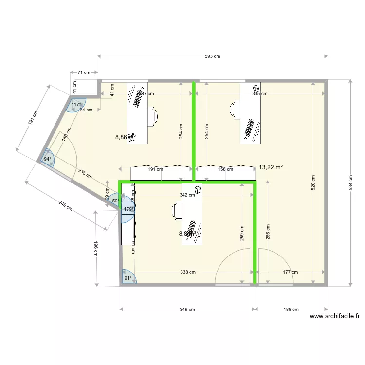 REEL PLATEAU DIRECTION R+2. Plan de REEL PLATEAU DIRECTION R+2. Plan de