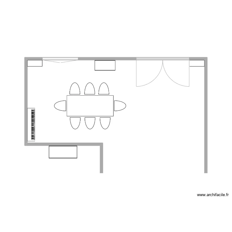salon/salle &agrave; manger. Plan de 