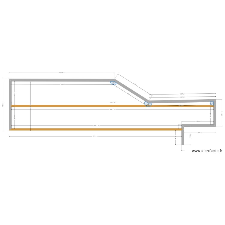 plans029. Plan de 2 pièces et 71 m2