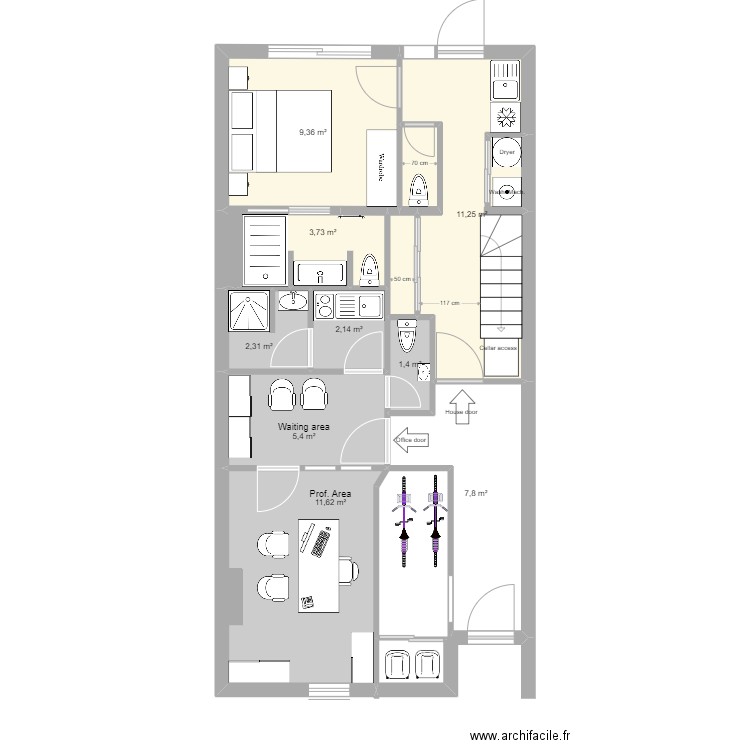 48 verdun v4 sans meuble. Plan de 17 pièces et 109 m2