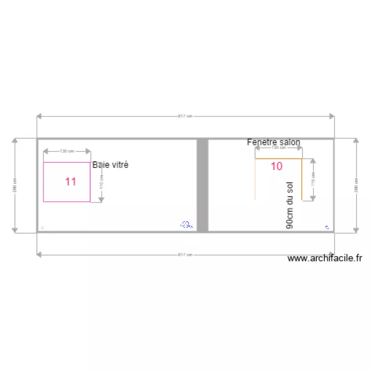MUR SALON 1ANCI. Plan de 