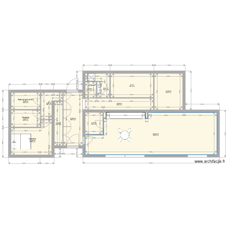 maison entree traversante 130. Plan de 0 pièce et 0 m2