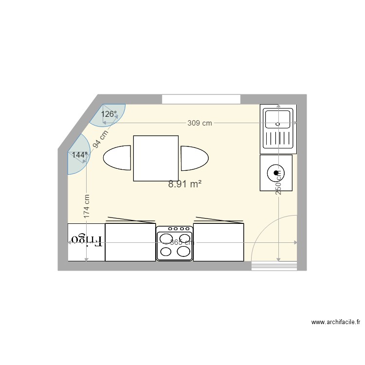 CUISINE 1ER ST QUENTIN. Plan de 0 pièce et 0 m2