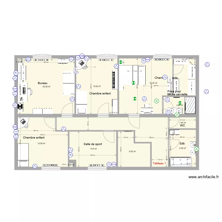 Maison Fillinges Projet 7 changement chambre. Plan de 