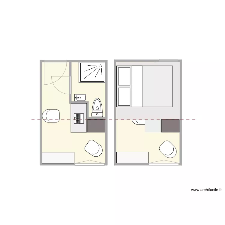 chambre 9 &eacute;tage 2 V4. Plan de 