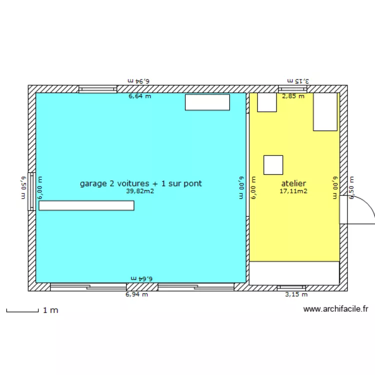 garage 3 voitures et atelier à Enines. Plan de garage 3 voitures et atelier à Enines. Plan de