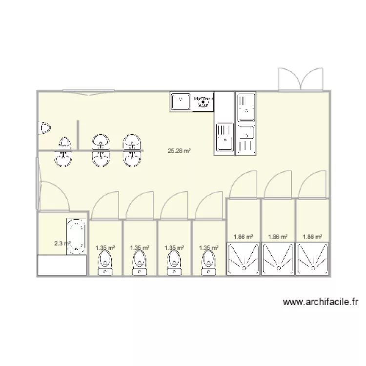 Quebec bloc sanitaire 2 &eacute;toiles. Plan de 