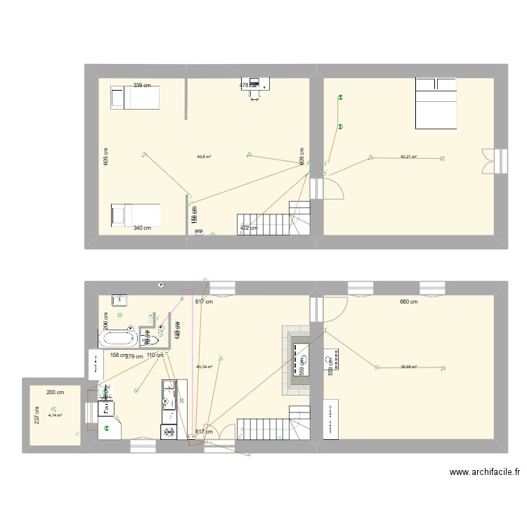 Maison SPOTS. Plan de 5 pièces et 177 m2