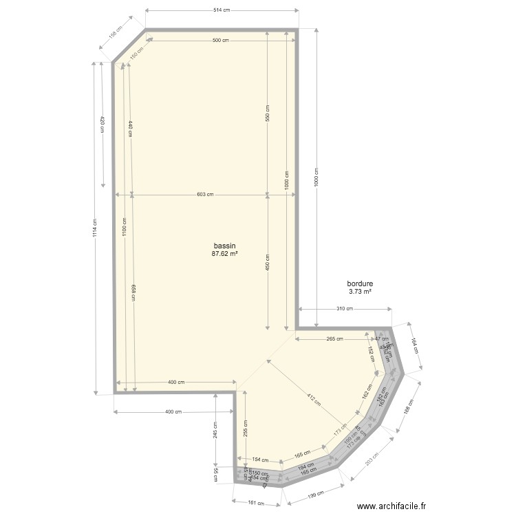 piscine. Plan de 0 pièce et 0 m2