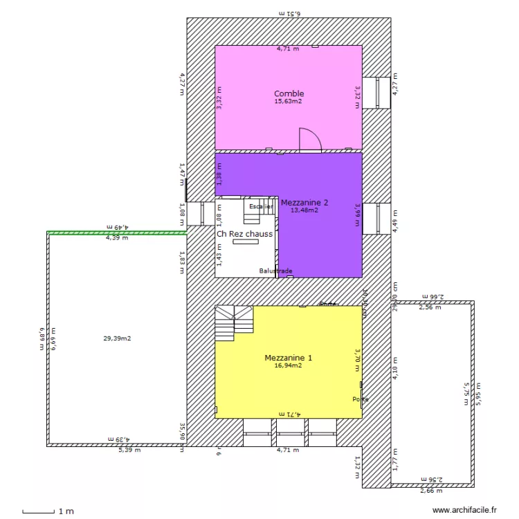 Patio Comble. Plan de 