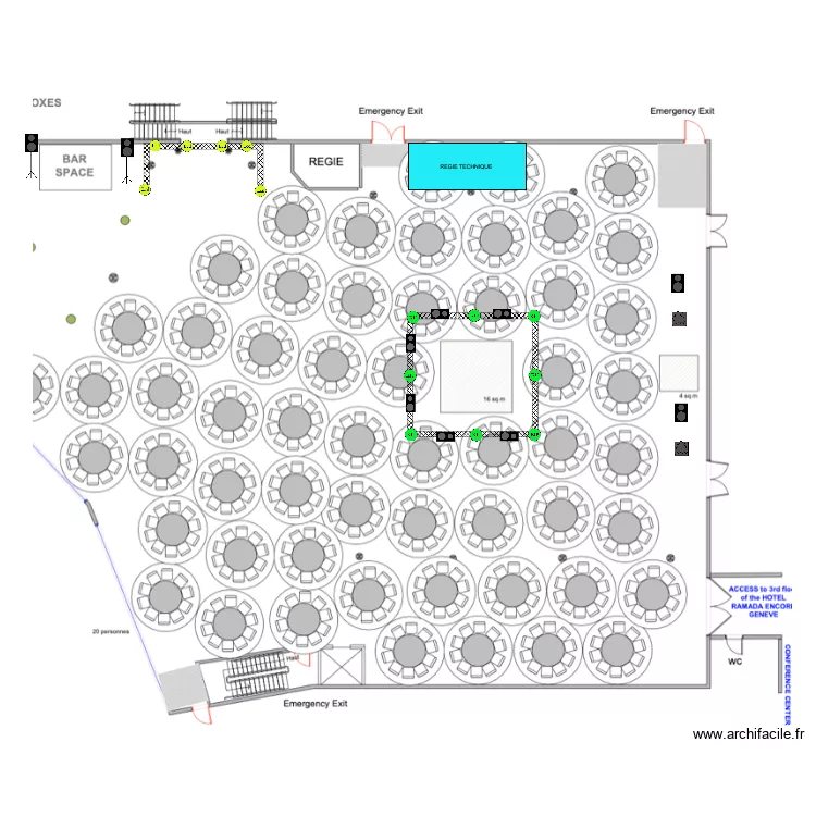 Manor 2021 Event center. Plan de 