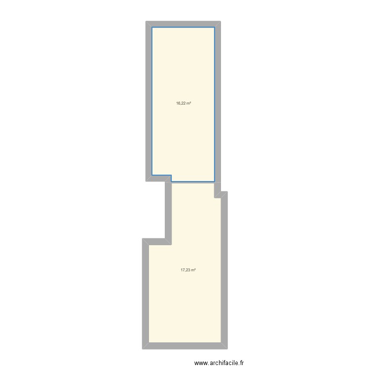 etagee maison jardin. Plan de 2 pièces et 33 m2