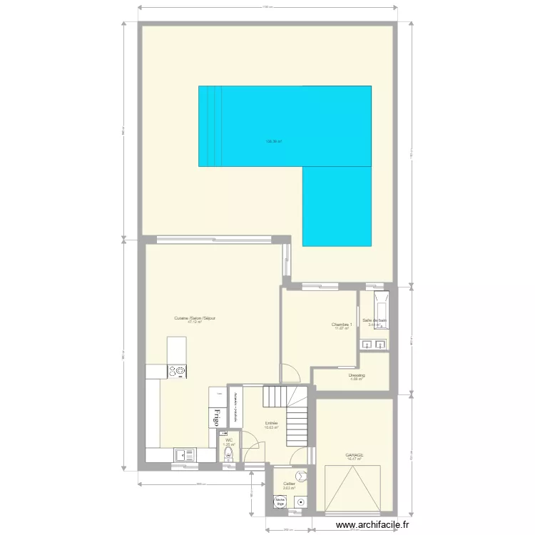 TENTATIVE RDC bis sans meuble. Plan de 