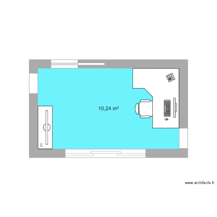 vxhdthyxwt. Plan de 1 pièce et 10 m2