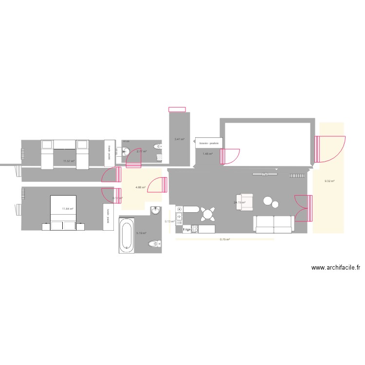 appartement nexity. Plan de 0 pièce et 0 m2