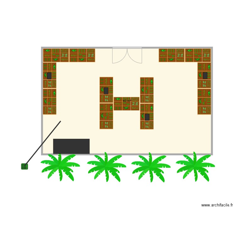 Honfleur Normandy Outlet. Plan de 1 pièce et 40 m2