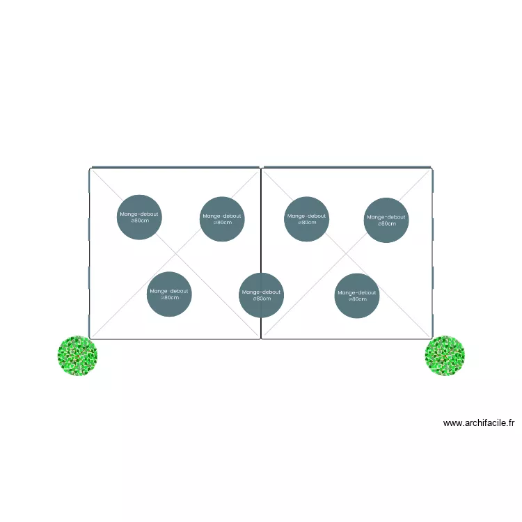 Implantation mange debouts sous 2 tentes 3x3m. Plan de Implantation mange debouts sous 2 tentes 3x3m. Plan de
