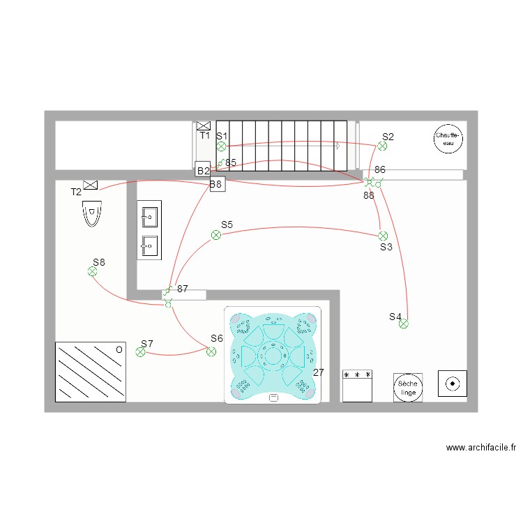 Franck Eclairage sous sol . Plan de 0 pièce et 0 m2