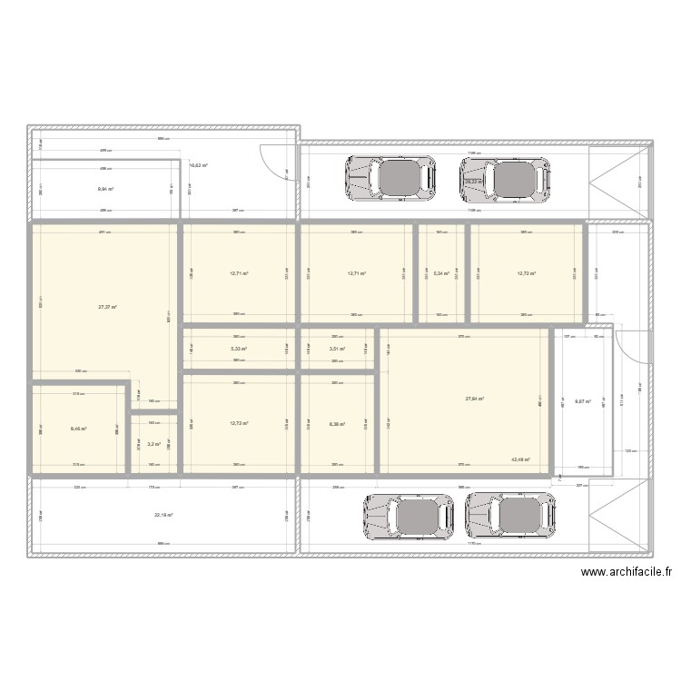 Partie 2. Plan de 18 pièces et 272 m2