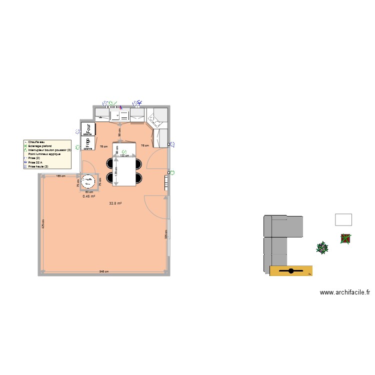 couissine. Plan de 0 pièce et 0 m2