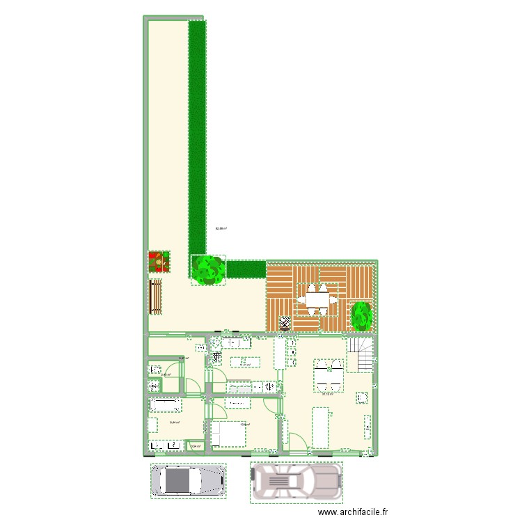 LAINSECQ. Plan de 9 pièces et 153 m2