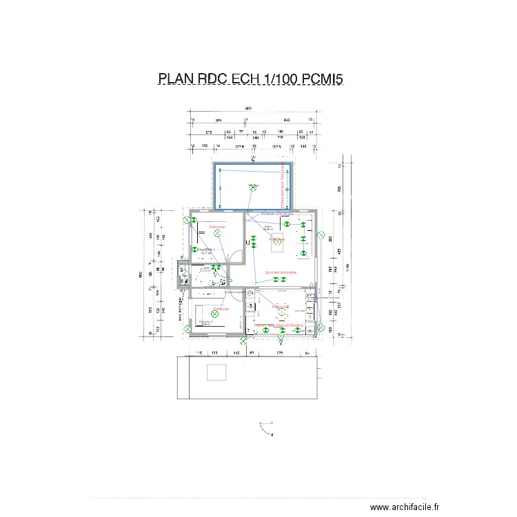 plan schéma électrique. Plan de 6 pièces et 72 m2