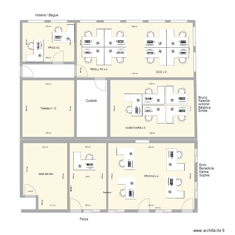 Hangar r+1 coté Ouest-2. Plan de 7 pièces et 141 m2