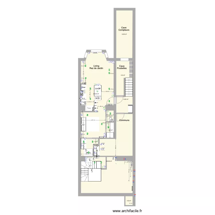 Marie Jos&eacute; Rez jardin version studio en attente pour apr&egrave;s. Plan de 0 pièce et 0 m2