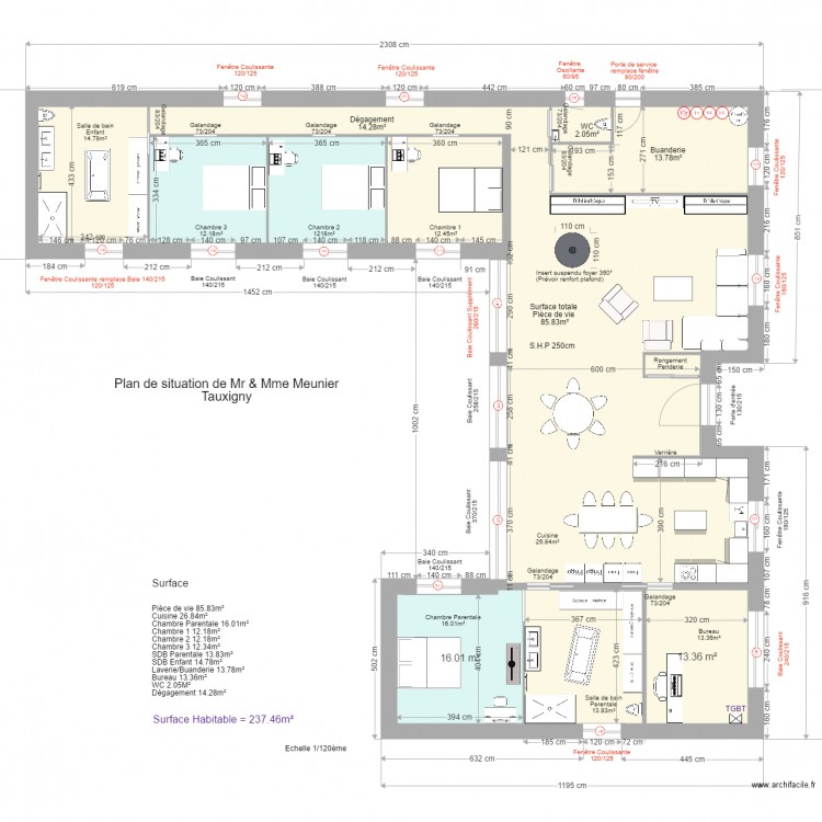 plan maison version modif. Plan de 0 pièce et 0 m2