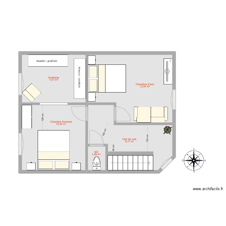 Etg_V6.1. Plan de 5 pièces et 41 m2