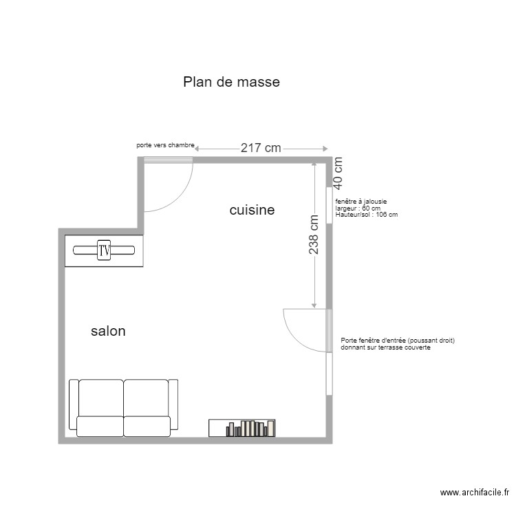 Plan de masse cuisine. Plan de 0 pièce et 0 m2