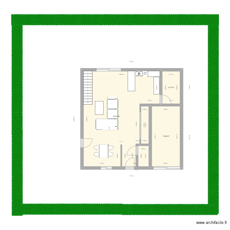 maison. Plan de 4 pièces et 71 m2