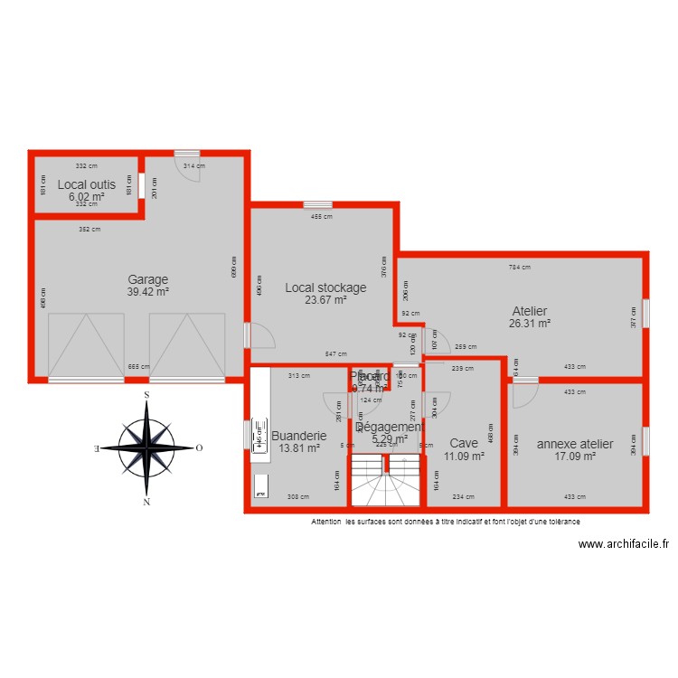 BI 6178 Sous sol côté. Plan de 0 pièce et 0 m2