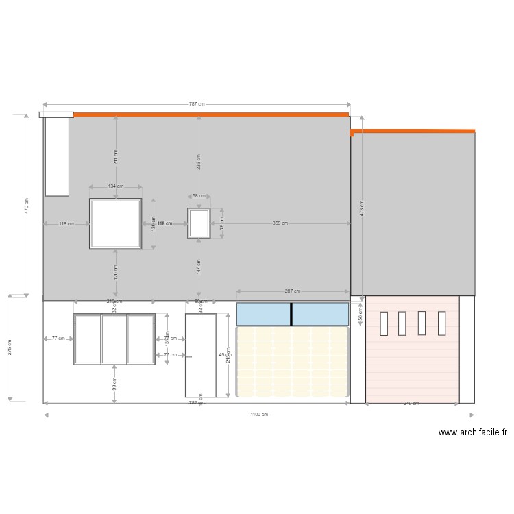 Façade Sud. Plan de 0 pièce et 0 m2