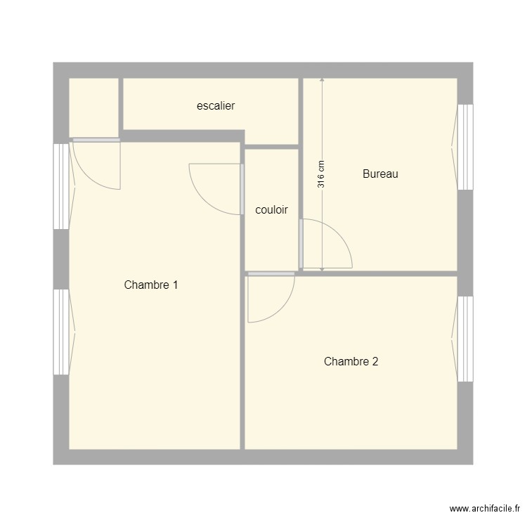 Etage Saint pol 3. Plan de 5 pièces et 37 m2