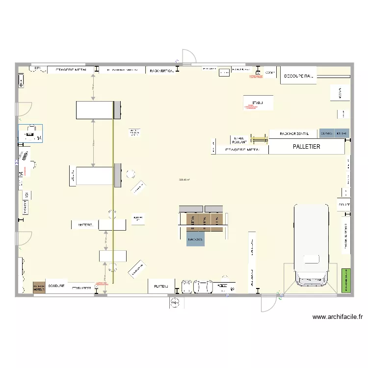 atelier. Plan de 