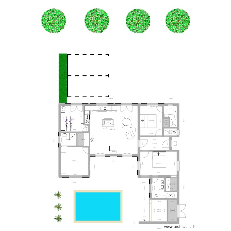 allemagne 3 modif. Plan de 15 pièces et 112 m2