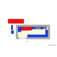 la CAVE V6bis sans échelle 55  de prof avec meuble cuisine en 60 de prof + Mini biblio 60x20