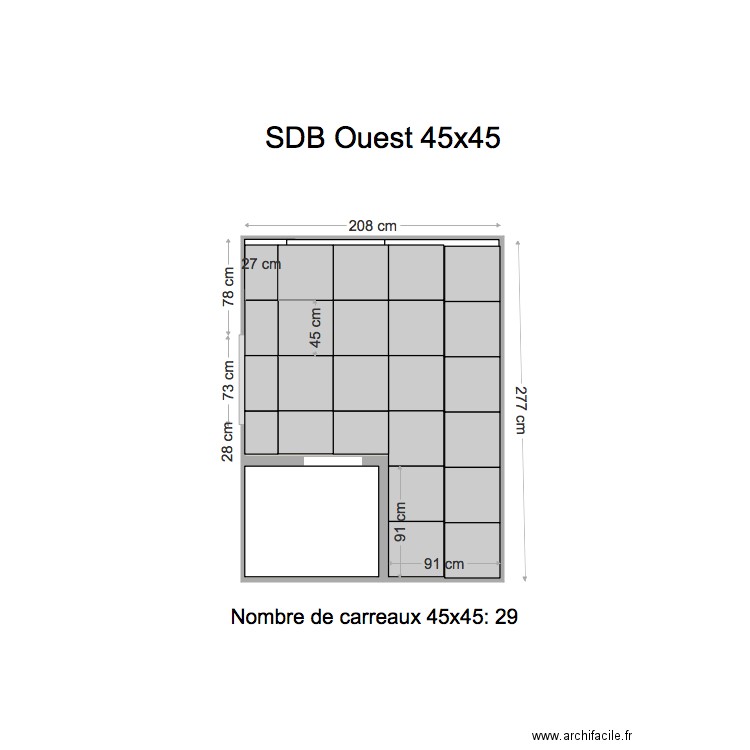 sdb ouest 45x45. Plan de 0 pièce et 0 m2