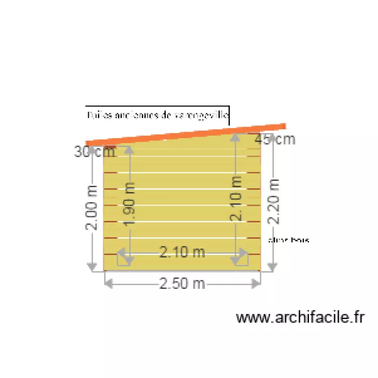 abri gite n3 pignon nord. Plan de 