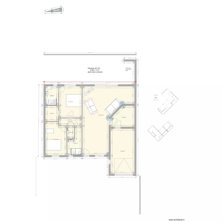 Maison Herbert Chauvigny plain pied 12 m  2310216 19h00. Plan de 