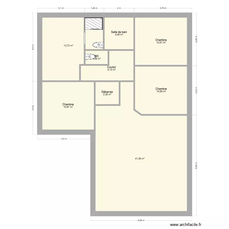 Projet Leana. Plan de 9 Pièces et 101 m²