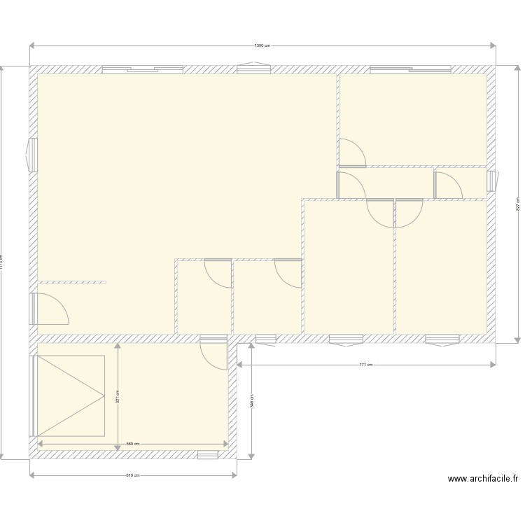 MAISN PLAIN PIED FABREGUES COTES EXTERIEURE. Plan de 0 pièce et 0 m2