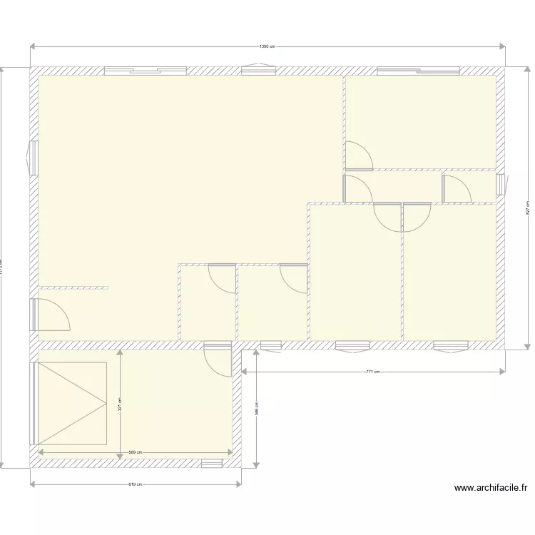 MAISN PLAIN PIED FABREGUES COTES EXTERIEURE. Plan de 