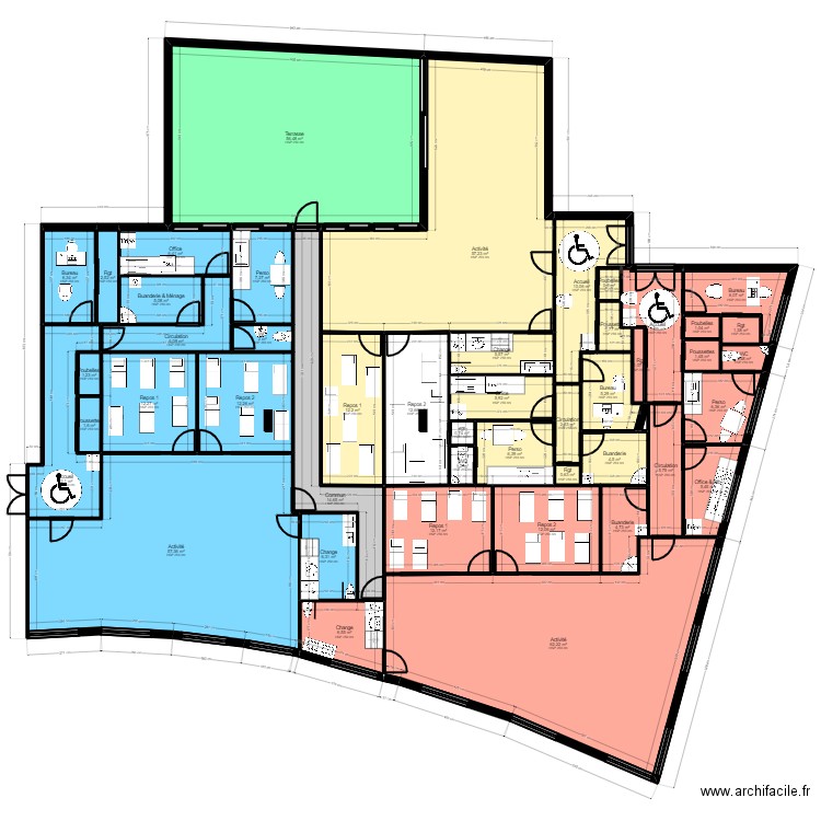 93SD1-8M projet. Plan de 47 pièces et 473 m2