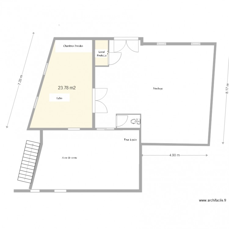 Superette le guerno Plan aménagement modifié projet 2. Plan de 0 pièce et 0 m2