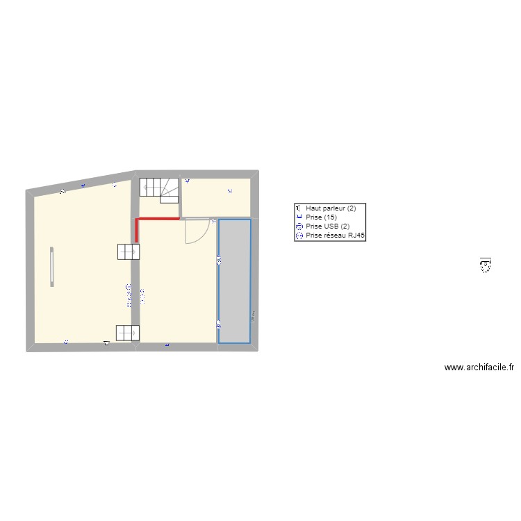 Plan Electricité Comble Coemont. Plan de 4 pièces et 37 m2