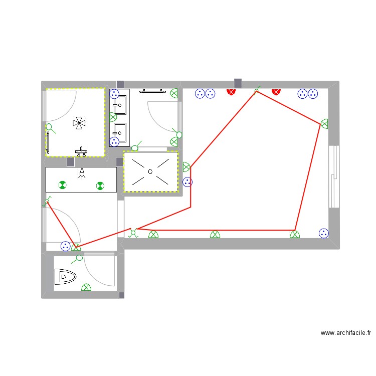 CHAMBRE 3 ÉLECTRICITÉ. Plan de 6 pièces et 25 m2